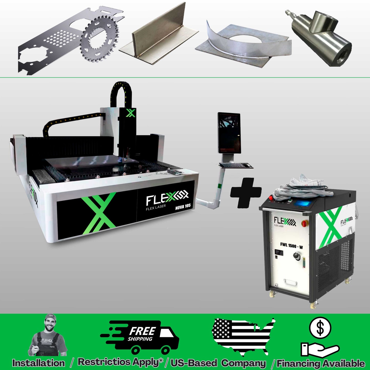 Bundle: Metal Cutter NOVA10X5 1500W 10x5ft + Laser 3-IN-1 Welder NEXUS1500W