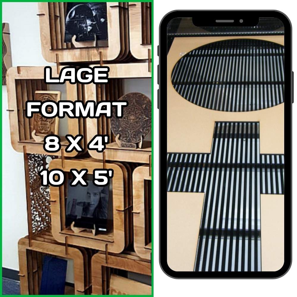 8 x 4', 10 x 5' ft large format and 150W and 300W CO2 multi material cutter FlexMax Laser HYPER Series