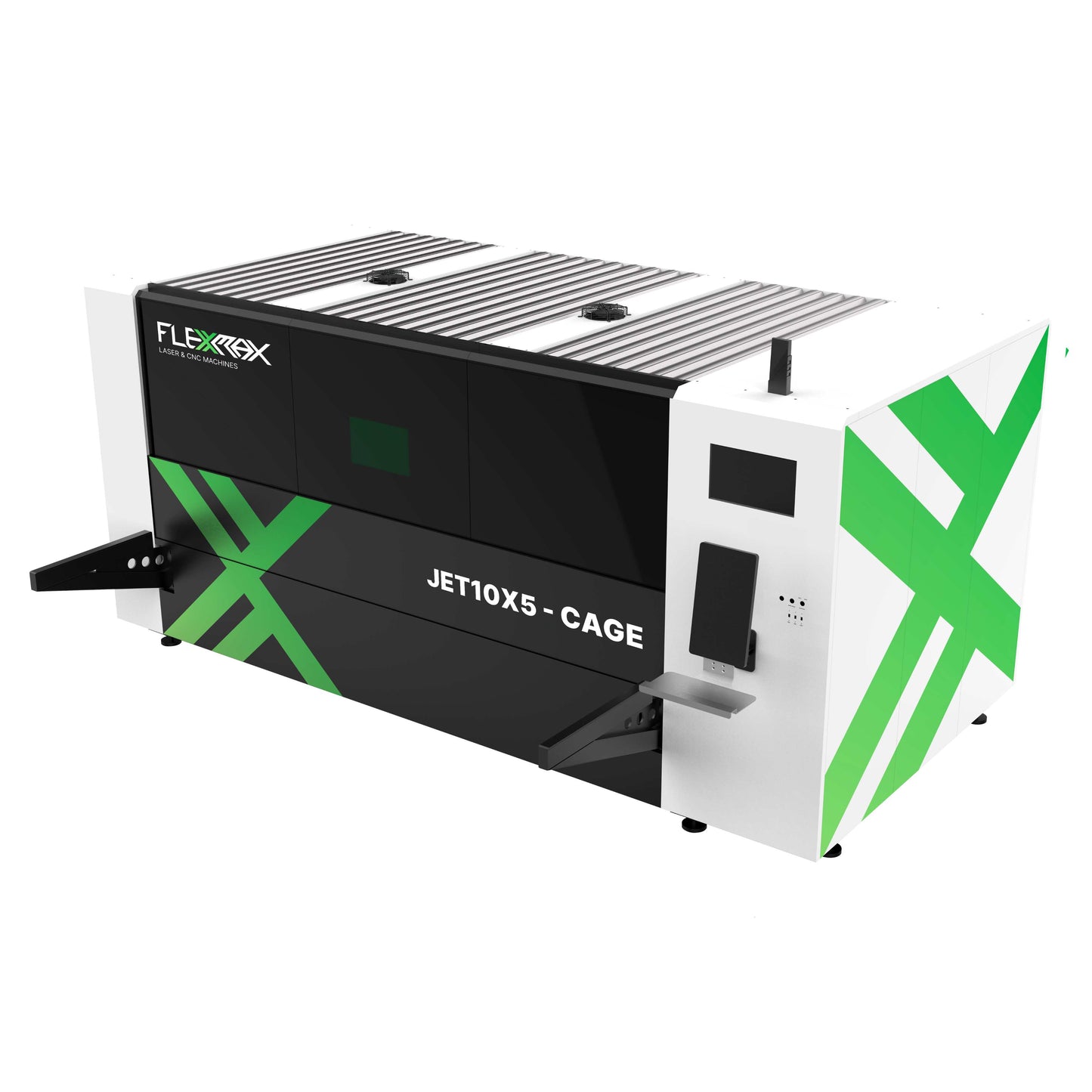 2000W to 6000W Fully Enclosed FlexMax Fiber Laser Metal Cutter JET CAGE Series 10x5' Workingarea