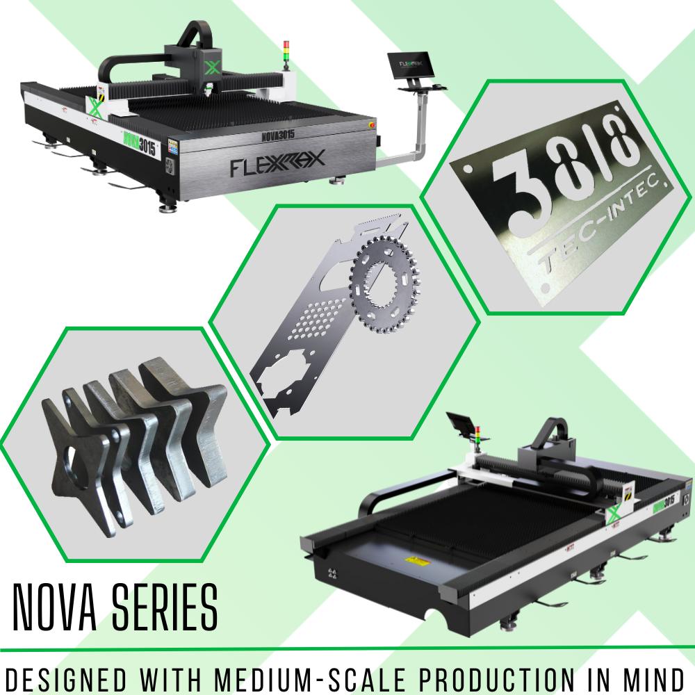 1500W to 3000W FlexMax Fiber Laser Metal Cutter NOVA Series 4x3', 8x4, 10x5 ft Entry Model