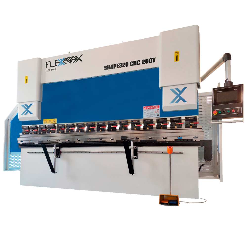 125tns to 200tns, 10ft long FlexMax CNC 6+1 AXIS SHAPE-10 Series Hydraulic Press Brake Metal Bender