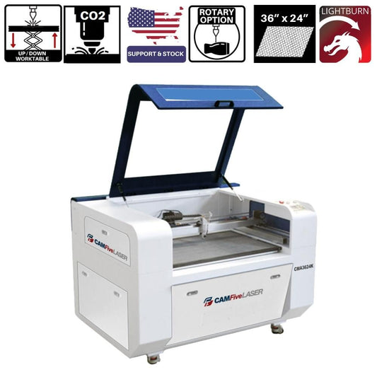 36 x 24 inches Flex Laser Up-Down CO2 Cutter & Engraver CMA3624K Cutting and Engraving Machine for Hobby, Small Business, and Home Use