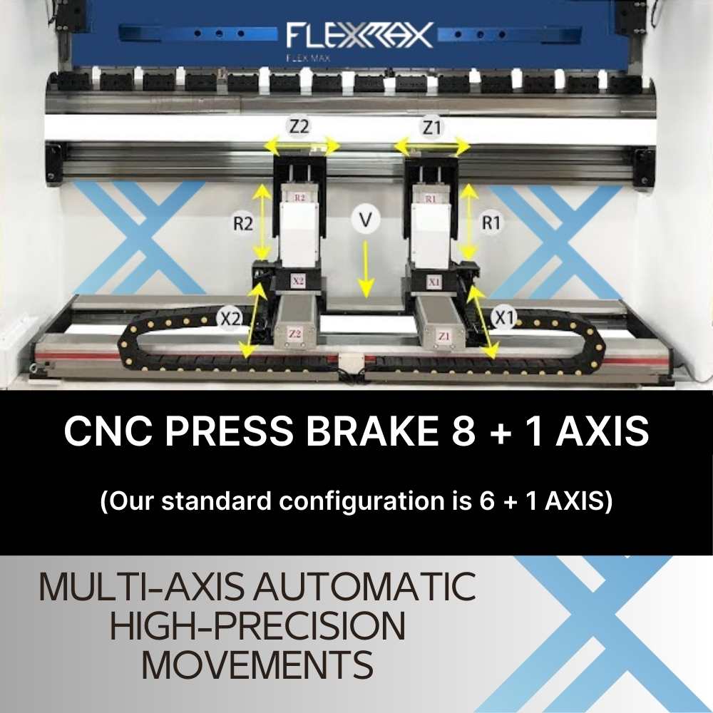 40tns to 63tns, 5ft long FlexMax CNC 6+1-AXIS SHAPE-5 Series Hydraulic Press Brake Metal Bender