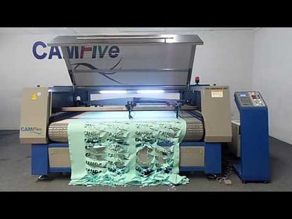 Flex Laser Automatic Conveyor Bed and Roll Feeder CO2 Cutter Model CMA7155TF Working Area 71x55'' Cutting Machine for Fabric, Leather and more