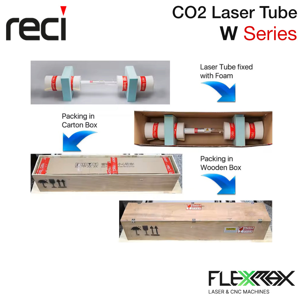RECI W2 80W CO2 Glass Laser Tube – Long-Life Replacement for Laser Cutting and Engraving Machines