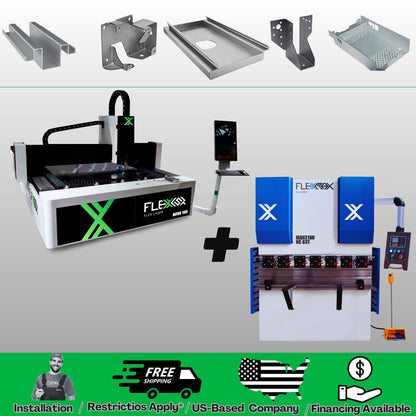 Bundle: Metal Cutter NOVA10X5 1500W 10x5ft + Press Brake Metal Bender MAKE-5 CNC 40T 5.2FT
