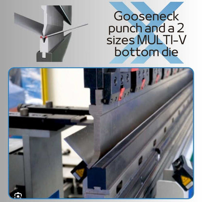 40tns to 63tns, 5ft long FlexMax CNC 6+1-AXIS SHAPE-5 Series Hydraulic Press Brake Metal Bender