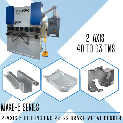 Bundle: Metal Cutter NOVA10X5 1500W 10x5ft + Press Brake Metal Bender MAKE-5 CNC 40T 5.2FT