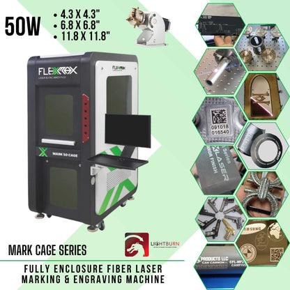 50W Fully Enclosure fiber marker and engraver MARK CAGE Series FlexMax Laser Marking and Engraving machine