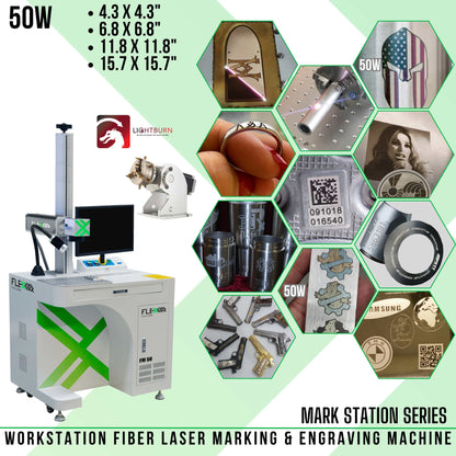 50W Industrial Grade workstation fiber marker and engraver MARK STATION Series FlexMax Laser Marking and Engraving machine